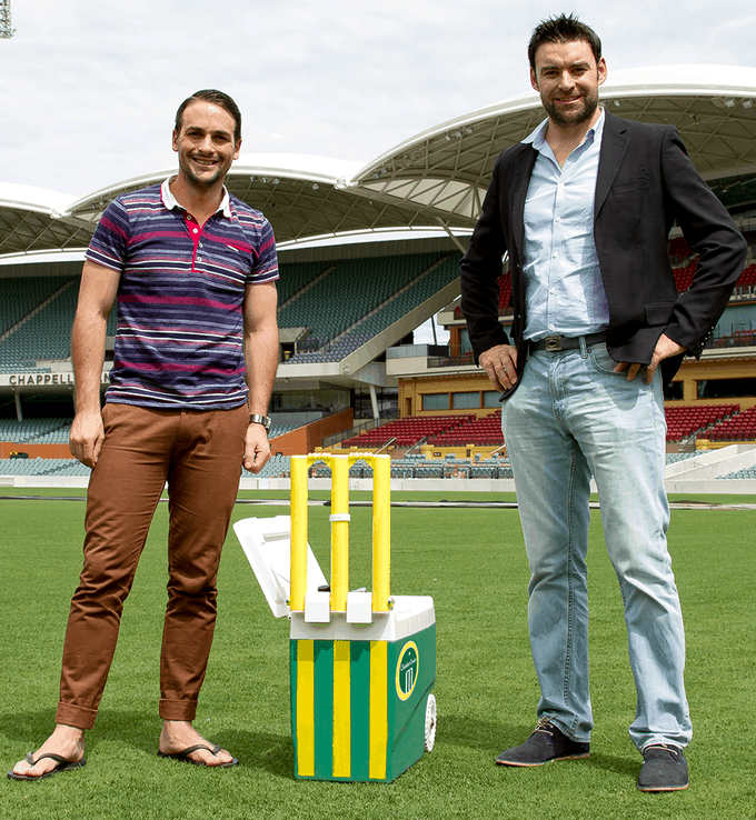 Adam and Leigh with the Cricket Cooler